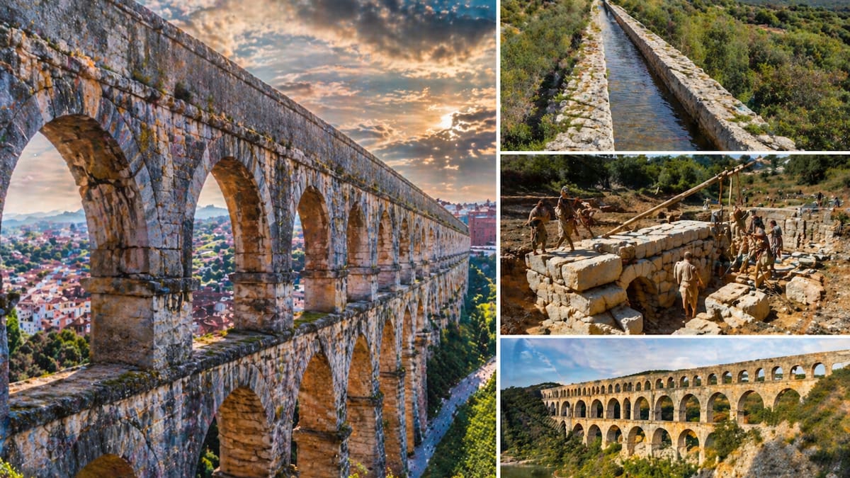 El interior de los canales estaba recubierto con opus signinum, una mezcla impermeable de cal y cerámica triturada. Las pruebas modernas del hormigón romano demuestran que supera en calidad al concreto que se usa hoy.