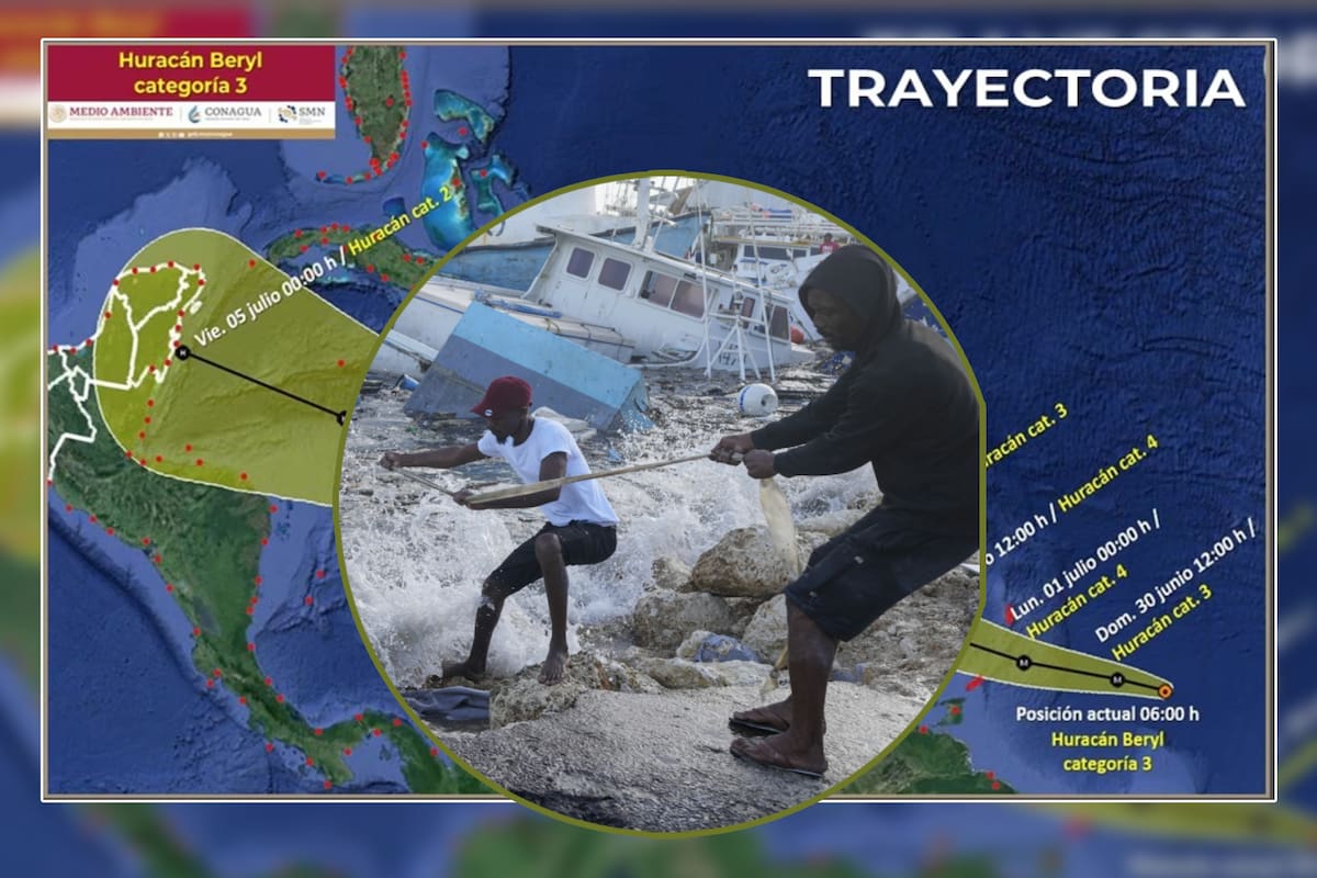 Huracán Beryl amenaza en México con doble impacto; SMN pronostica cómo serían