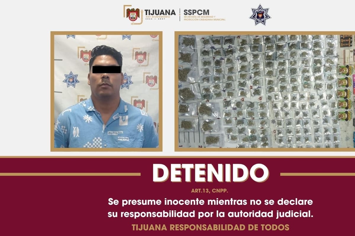 Detienen a hombre con más de 160 dosis de marihuana y vapeadores con CBD en Zona Centro