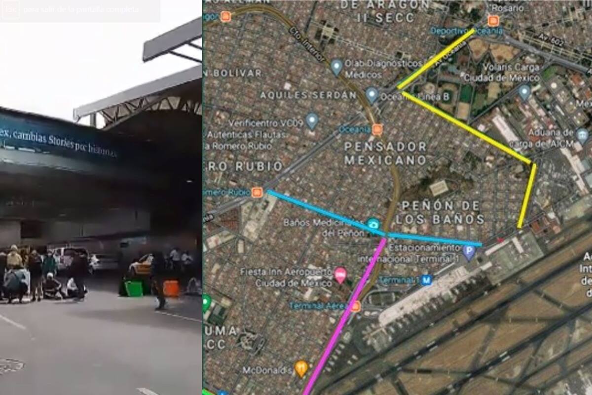 Extrabajadores de Mexicana bloquean acceso vial al AICM, tras desalojo