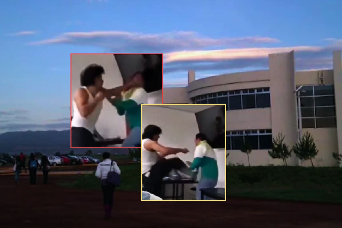 VIDEO: Harto del bullying que le hacía, alumno universitario agarró a golpes a su maestro en plena clase; ya se habían quejado del profesor por acoso y violencia escolar, pero las autoridades escolares no hicieron caso