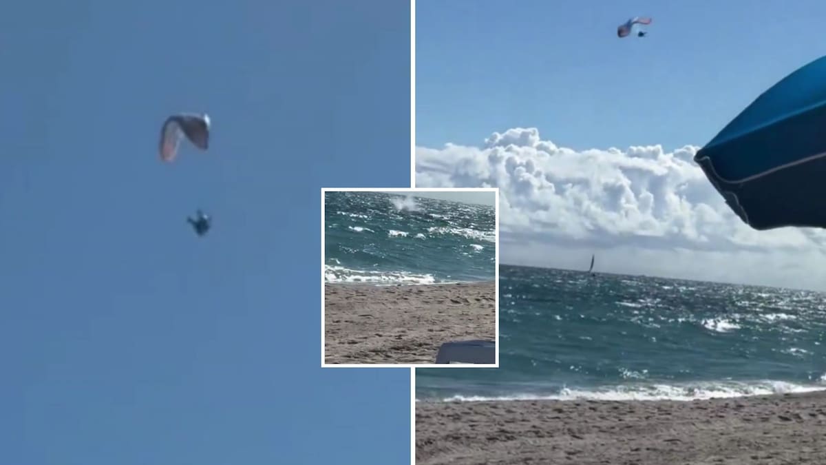 Milagro en Florida: hombre sobrevive a caída de 150 metros tras accidente en parapente motorizado, se estrella en el océano frente a Singer Island y es rescatado ileso por socorristas y bañistas