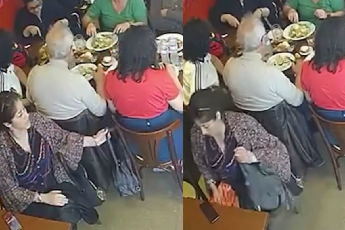 Cuidado: captan a mujer robando al esculcar sigilosamente la bolsa de otra; todo quedó grabado