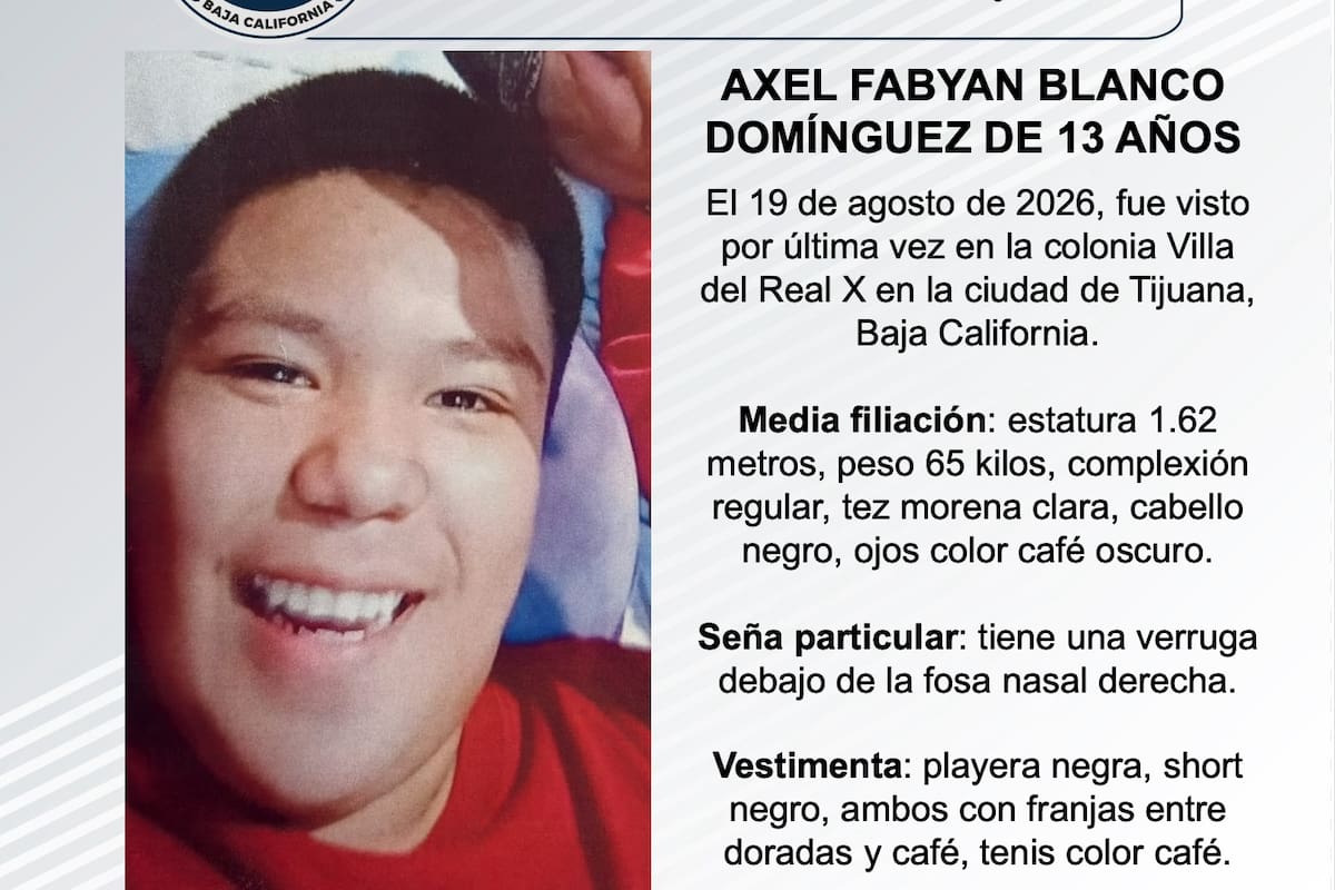 Se busca Axel Fabyan Blanco Domínguez de 13 años