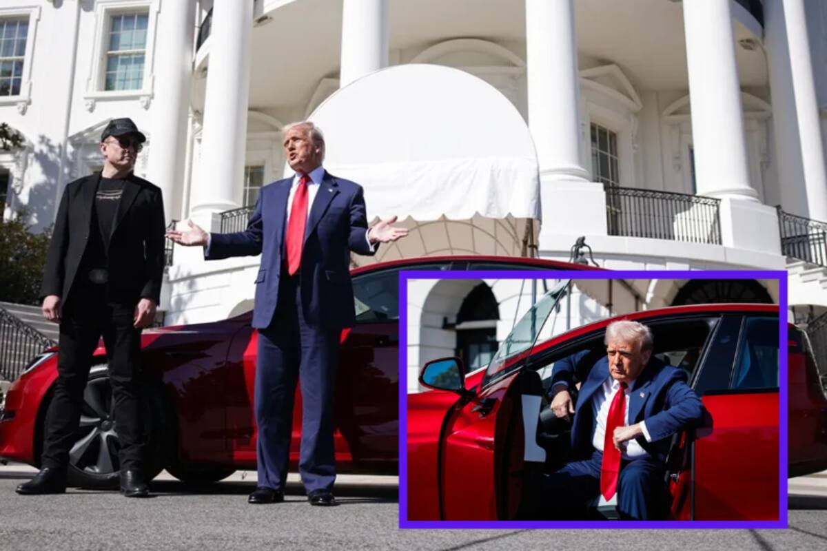 Trump se sube a un Tesla en la Casa Blanca y defiende a Elon Musk tras desplome en bolsa