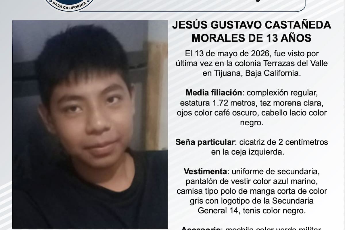 Se busca a Jesús Gustavo Castañeda Morales de 13 años