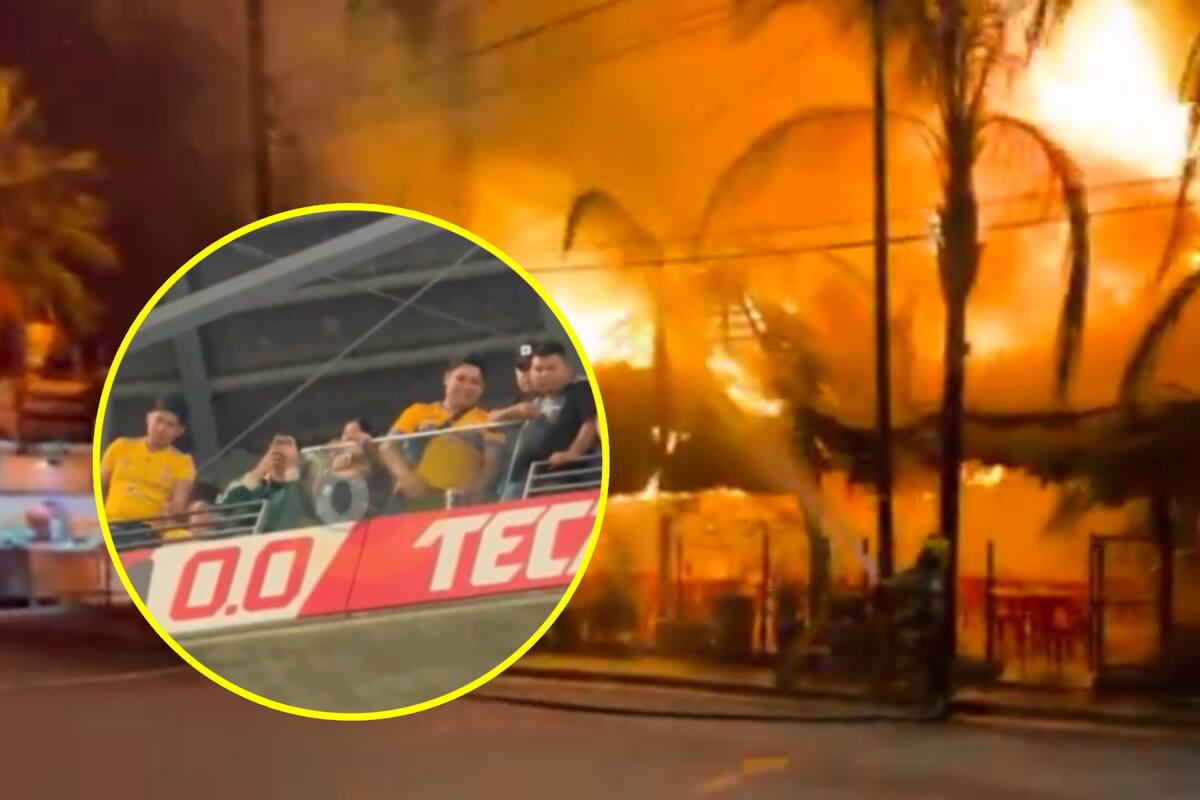 VIDEO: Incendio provocado por aficionados en Nuevo León tras Clásico Regio
