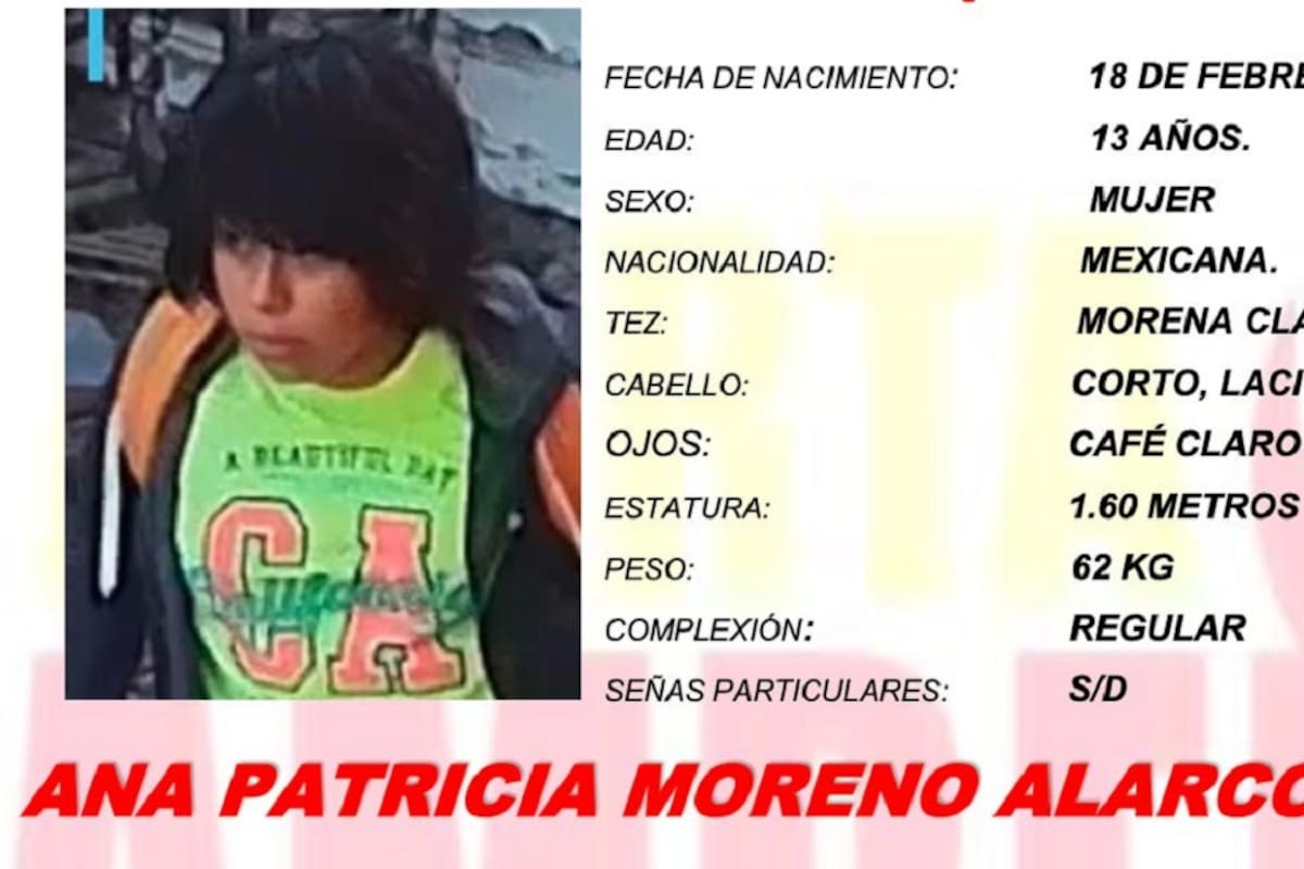 Activan Alerta Amber para Ana Patricia Moreno Alarcón de 13 años