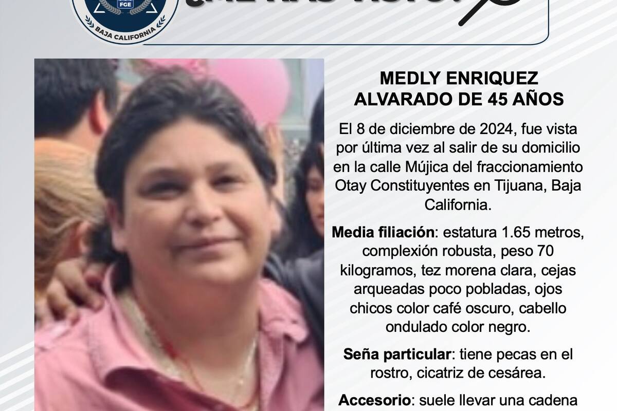 Se busca a Medly Enriquez Alvarado de 45 años de edad