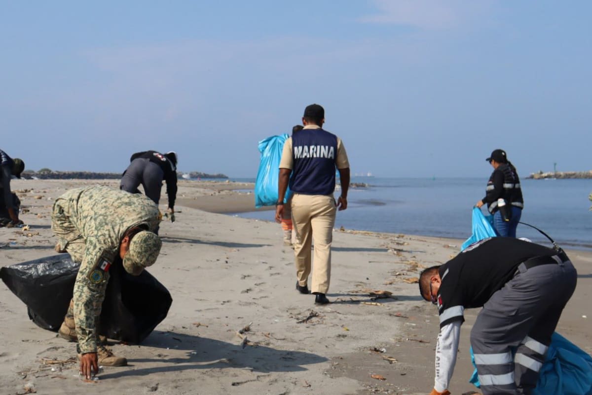 Gobierno federal reporta avances en limpieza de hidrocarburo en el Golfo de México: 32 playas sin arribazón y 894 toneladas de hidrocarburo recolectado