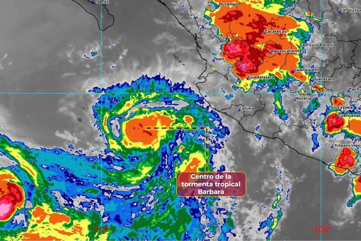 Bárbara se debilita a tormenta tropical; alertan por lluvias y oleaje en el Pacífico mexicano
