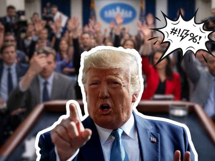 Donald Trump arremete nuevamente con insultos contra una reportera cuando lo cuestionó por su demanda fiscal contra el Servicio de Impuestos Internos de Estados Unidos