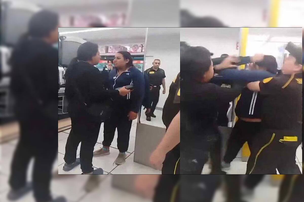 Surge “Lady Coppel”: Captan a mujer golpeando a Policías Municipales en tienda de Puebla