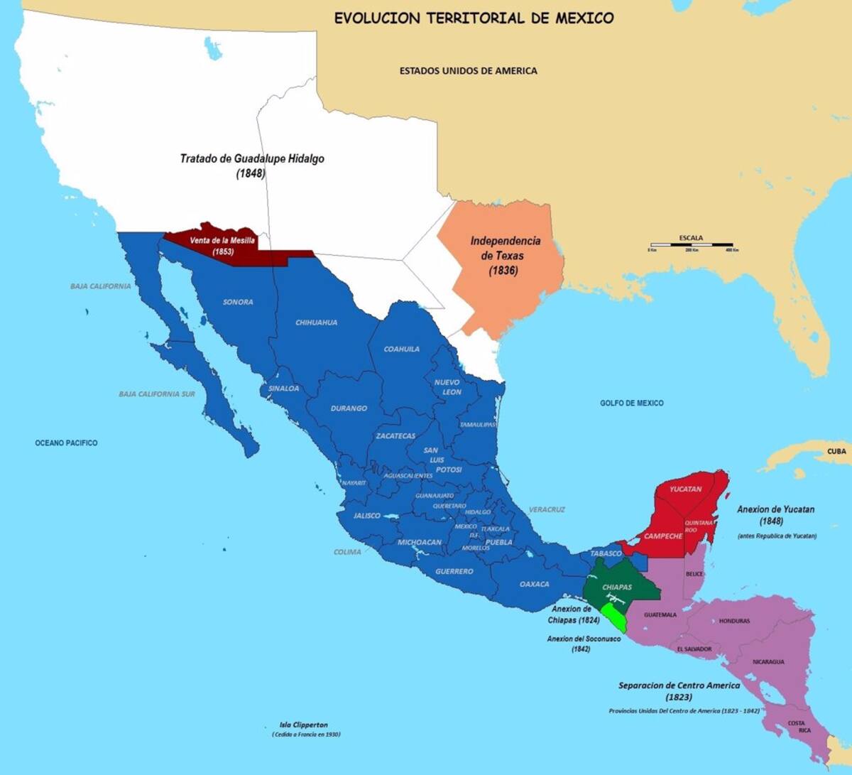 11/05/2017 La intervención estadounidense en México o la guerra entre Estados Unidos y México comenzó el 13 de mayo de 1846. El conflicto, como cualquier otra batalla, no aportó nada bueno a ninguno de los dos países. México perdió más del 50% de su territorio y alrededor de 360.000 soldados. Para Estados Unidos desembocó otra guerra, la de secesión, debido a las diferencias entre su población
CENTROAMÉRICA MÉXICO CULTURA
WIKIPEDIA