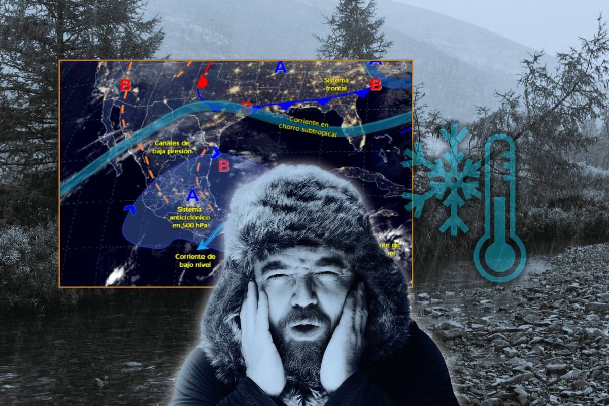 El nuevo frente frío y un canal de baja presión traen lluvias, vientos fuertes y temperaturas bajo cero en algunos estados este martes 3 de diciembre
