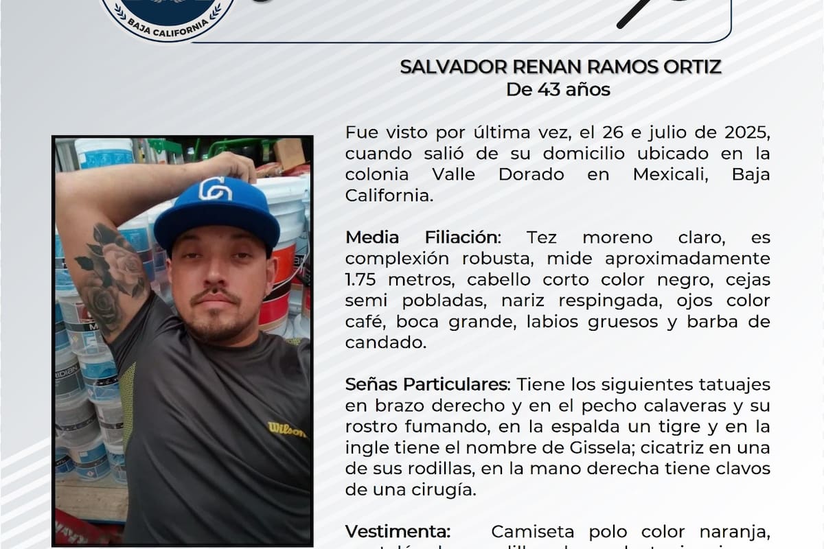 Se solicita ayuda para localizar Salvador Renan Ramos Ortiz
