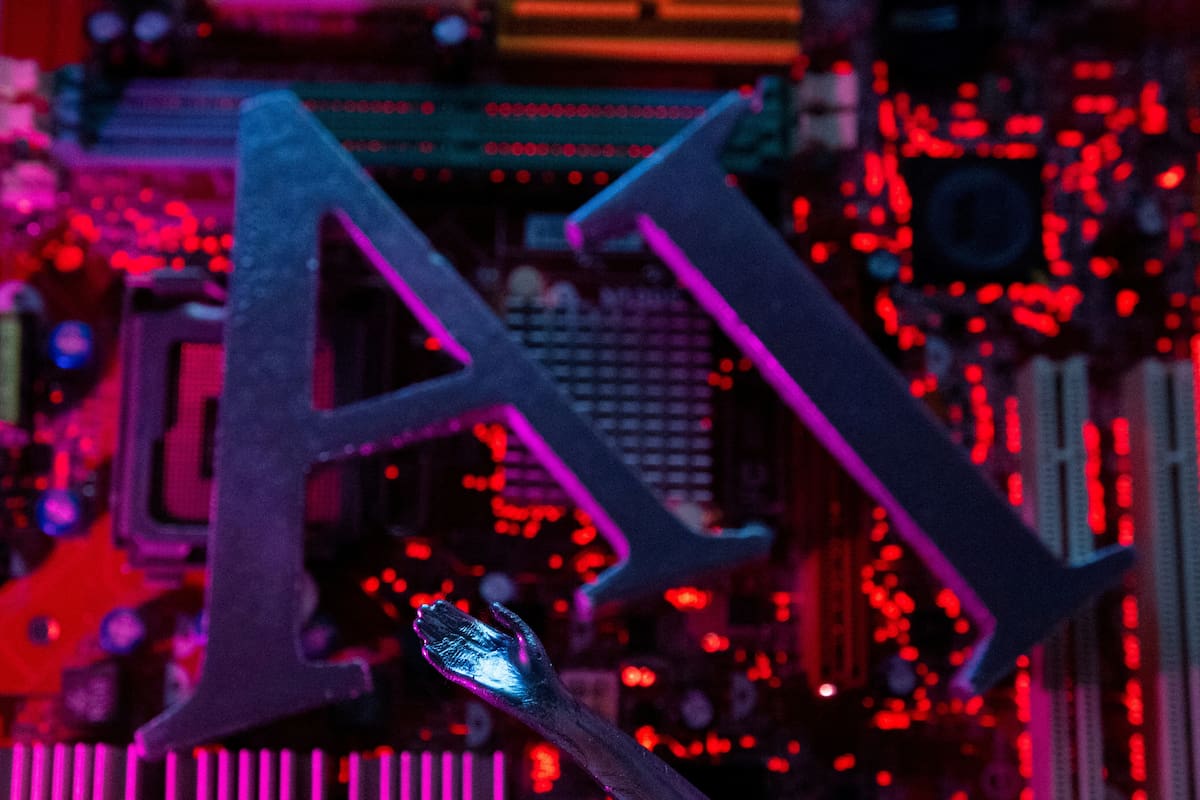 FOTO DE ARCHIVO. Letras de AI (las siglas de Inteligencia Artificial en inglés) y mano robótica colocadas en la placa base de la computadora en esta ilustración tomada el 23 de junio de 2023. REUTERS/Dado Ruvic/Ilustración