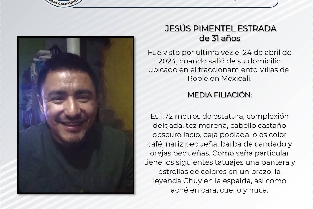 Familiares buscan a Jesús Pimentel Estrada