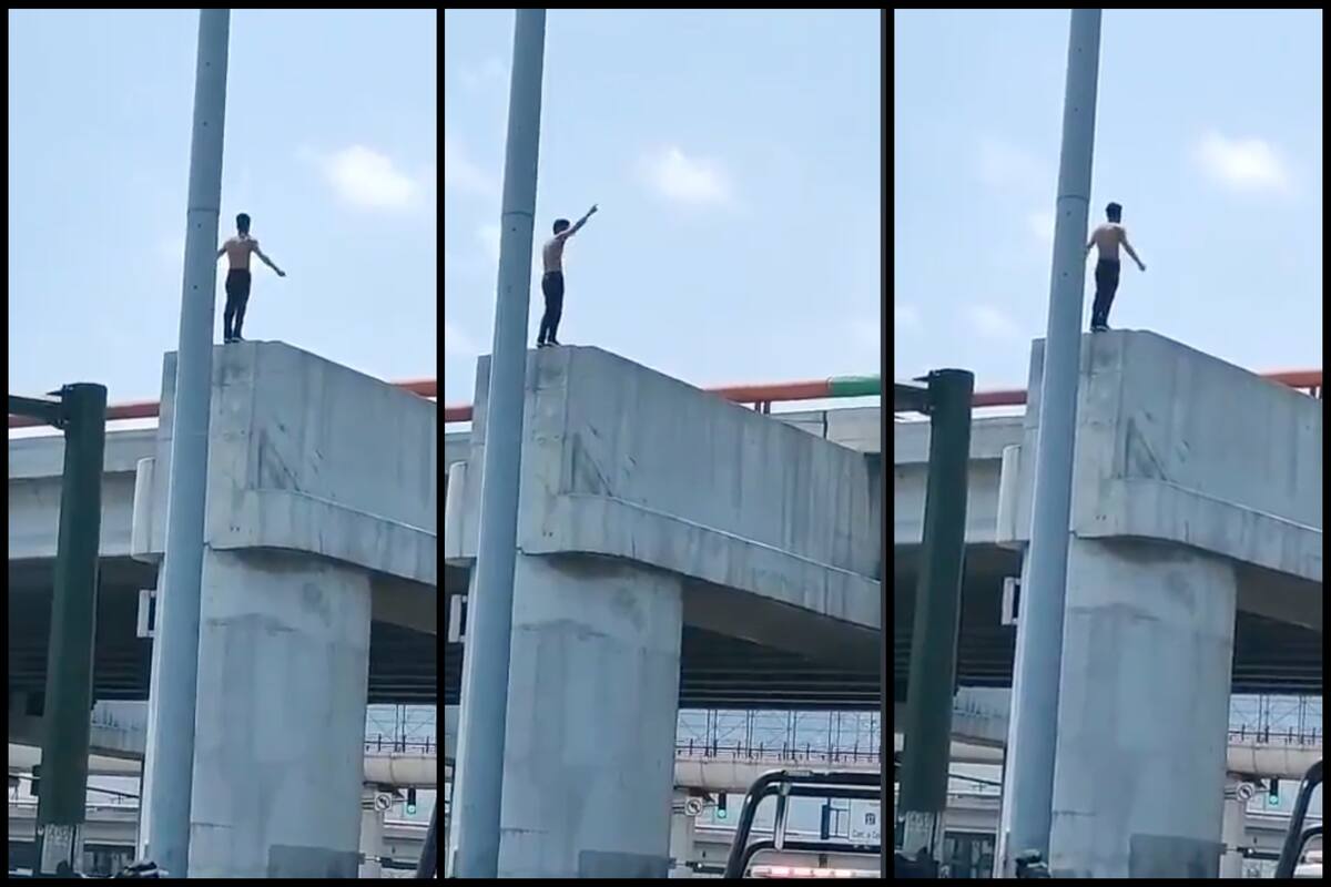 Hombre sufre caída desde puente vehicular en Nuevo León