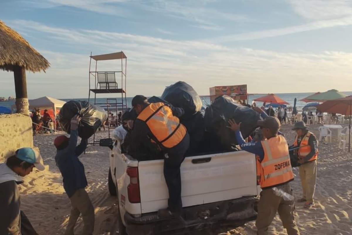 Aumentan visitantes y también la basura en playas de Peñasco