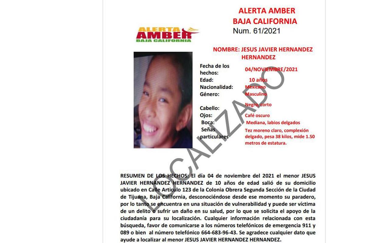 FGE desactiva Alerta Amber; localiza a Jesús Javier Hernández Hernández