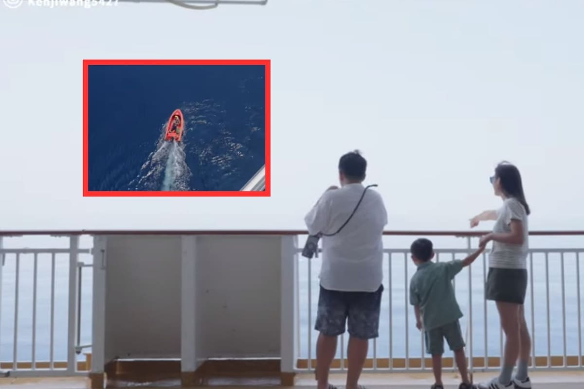Turista se tira de un crucero mientras una familia grababa un video para sus redes sociales