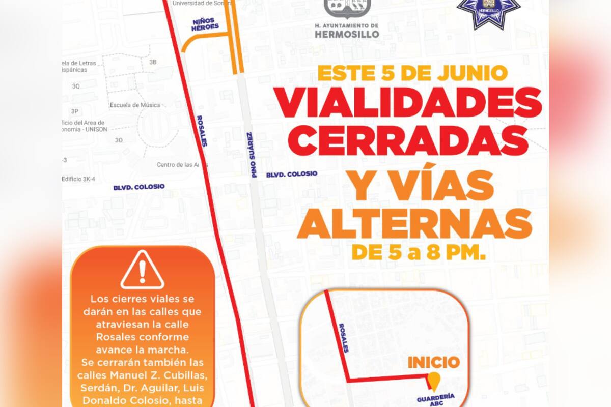 Preparan operativo en apoyo a marcha por guardería ABC; estos serán los cierres viales