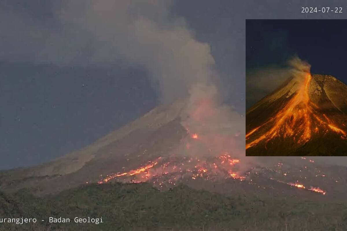Video: Monte Merapi en Indonesia desata nubes de vapor y avalanchas de lava