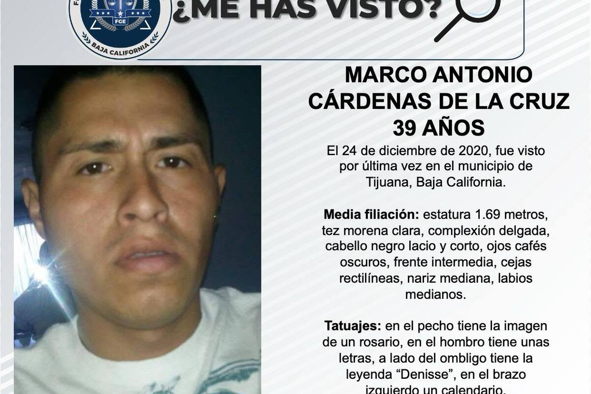 Se busca a Marco Antonio Cárdenas de la Cruz de 39 años de edad