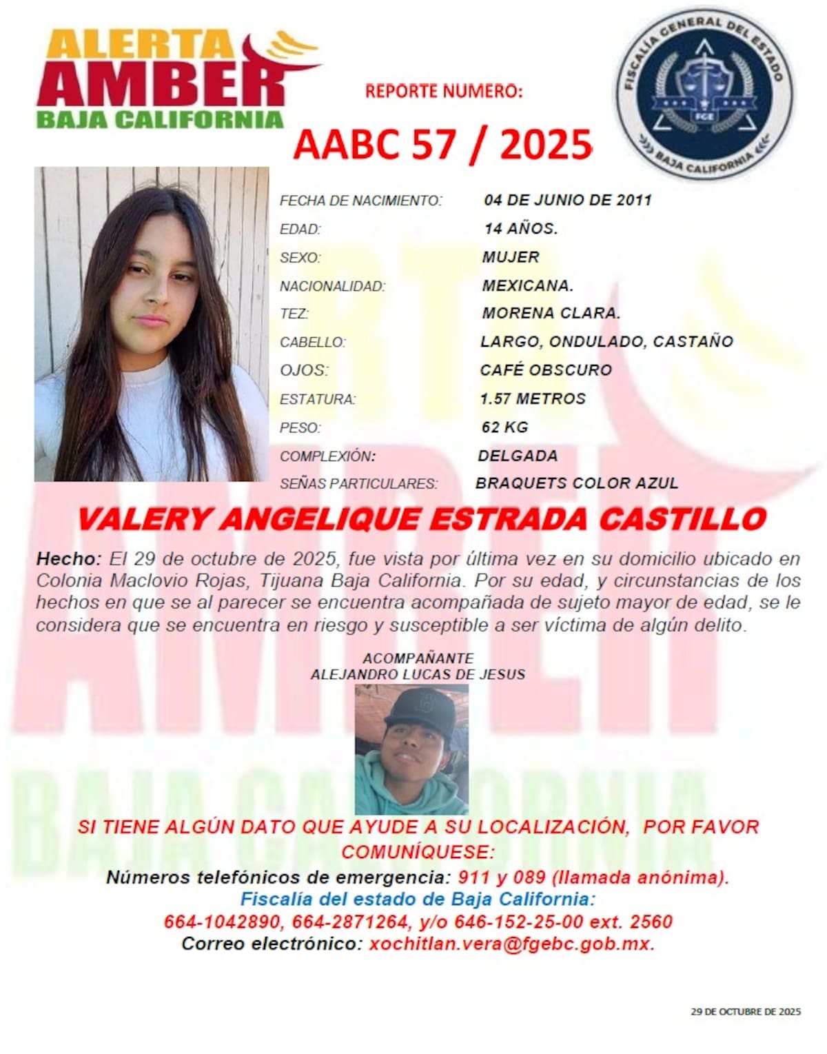 Fue visto por ultima vez el 21 de octubre de 2025.