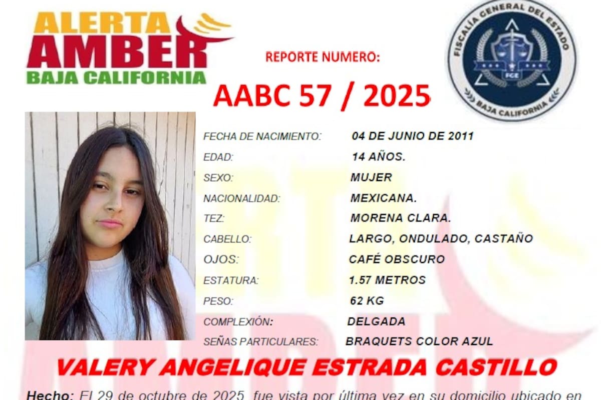 Activan Alerta por Valery Angeline Estrada Castillo de 14 años