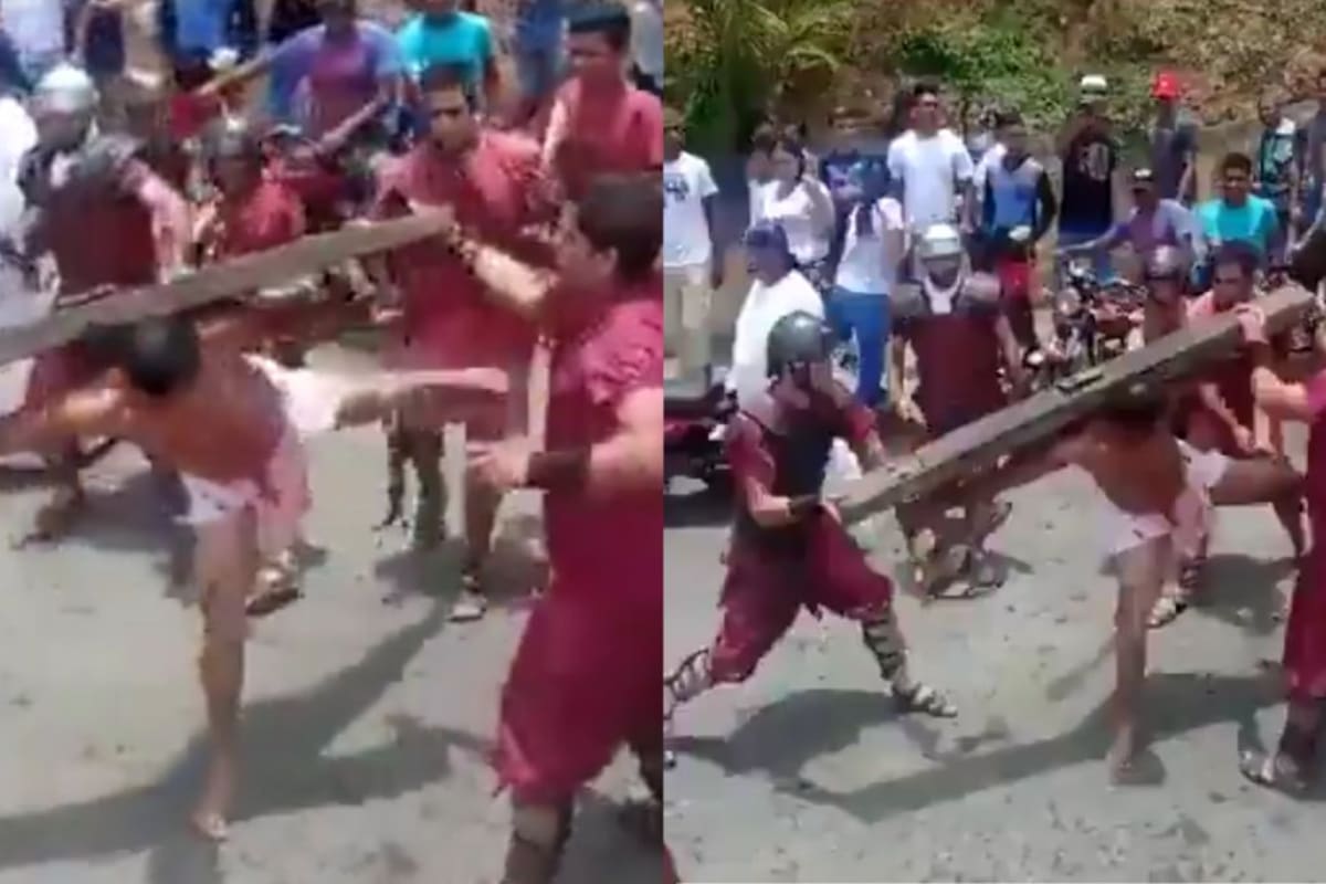 ¿Defensa divina? Se viraliza el “Jesús” que se cansó de los azotes y regresó los golpes a los soldados romanos