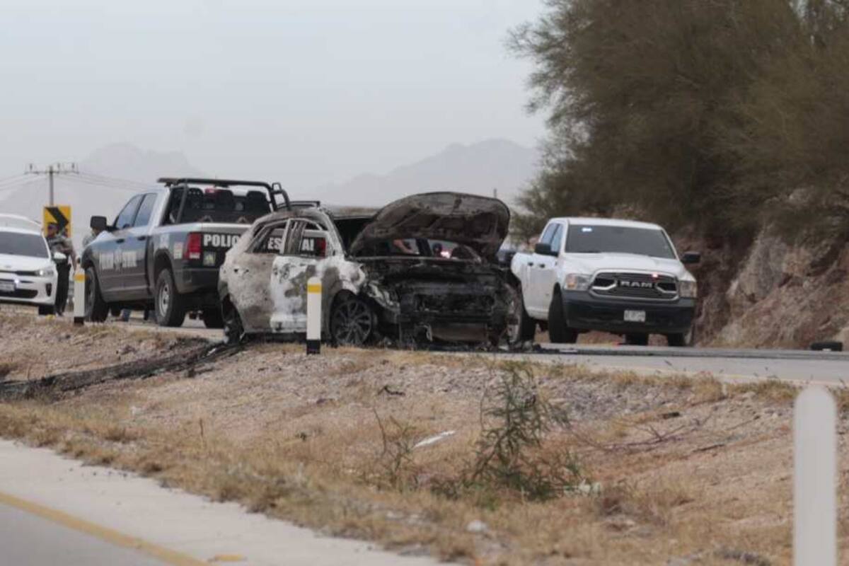 Caos vial tras persecución y enfrentamiento en carretera Hermosillo-Guaymas; reportan dos muertos