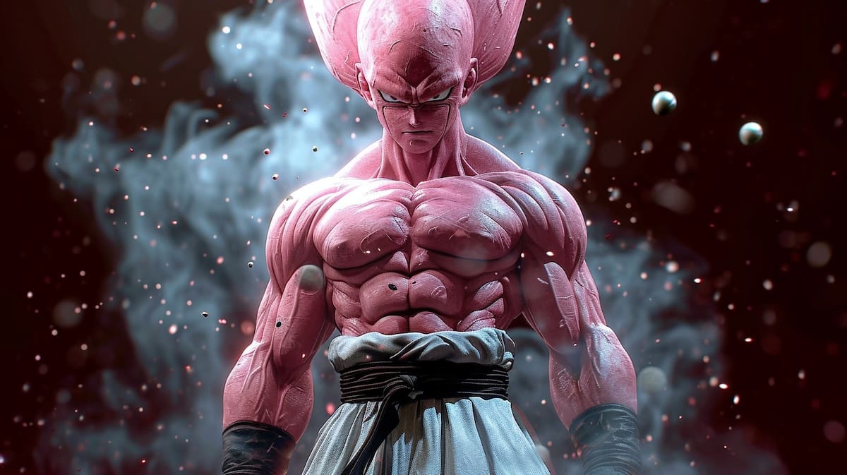 Super-Boo de Dragon Ball según la inteligencia artificial sería muy musculoso.