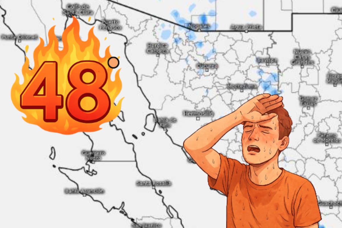San Luis Río Colorado arde a 48°C: Sonora enfrenta ola de calor con cielos despejados y riesgo de tormentas aisladas