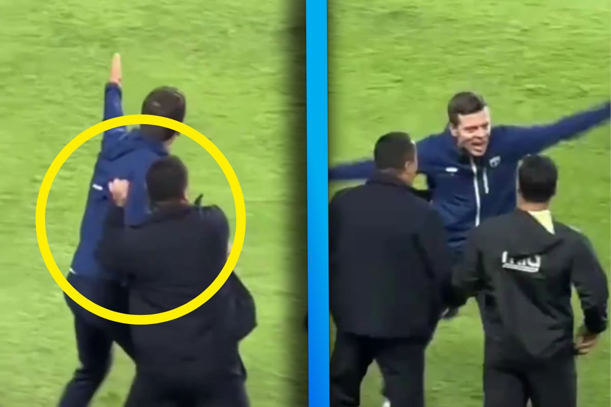 Efraín Juárez empuja por la espalda al Esteban Solari por invadir su área técnica; ¿Qué sanción puedes sufrir los entrenadores?