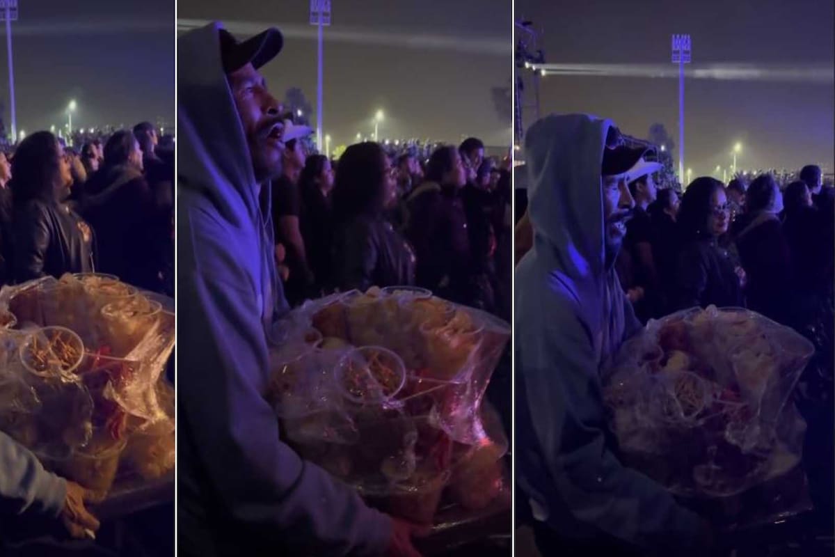 VIDEO: Hombre se vuelve viral por disfrutar más del concierto de los Temerarios que de vender frituras