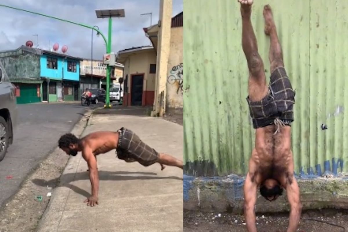 Hombre sin hogar se hace viral por su musculoso cuerpo