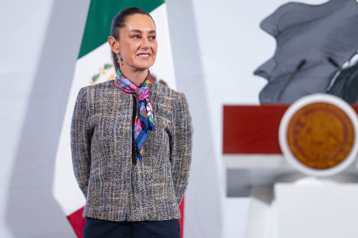 La presidenta Claudia Sheinbaum Pardo en su "Mañanera del Pueblo" de este 21 de febrero. | Crédito: Presidencia