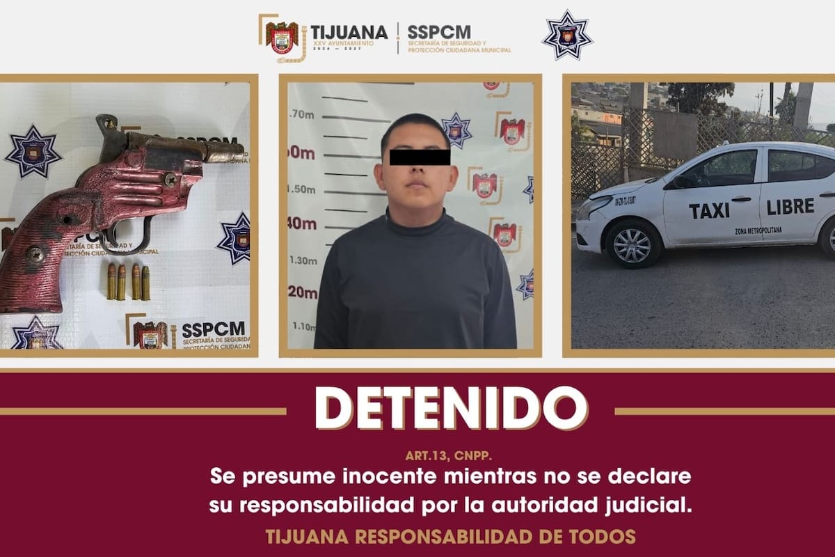 Aseguran a presunto chofer de taxi libre por robo con arma de fuego en Maclovio Rojas