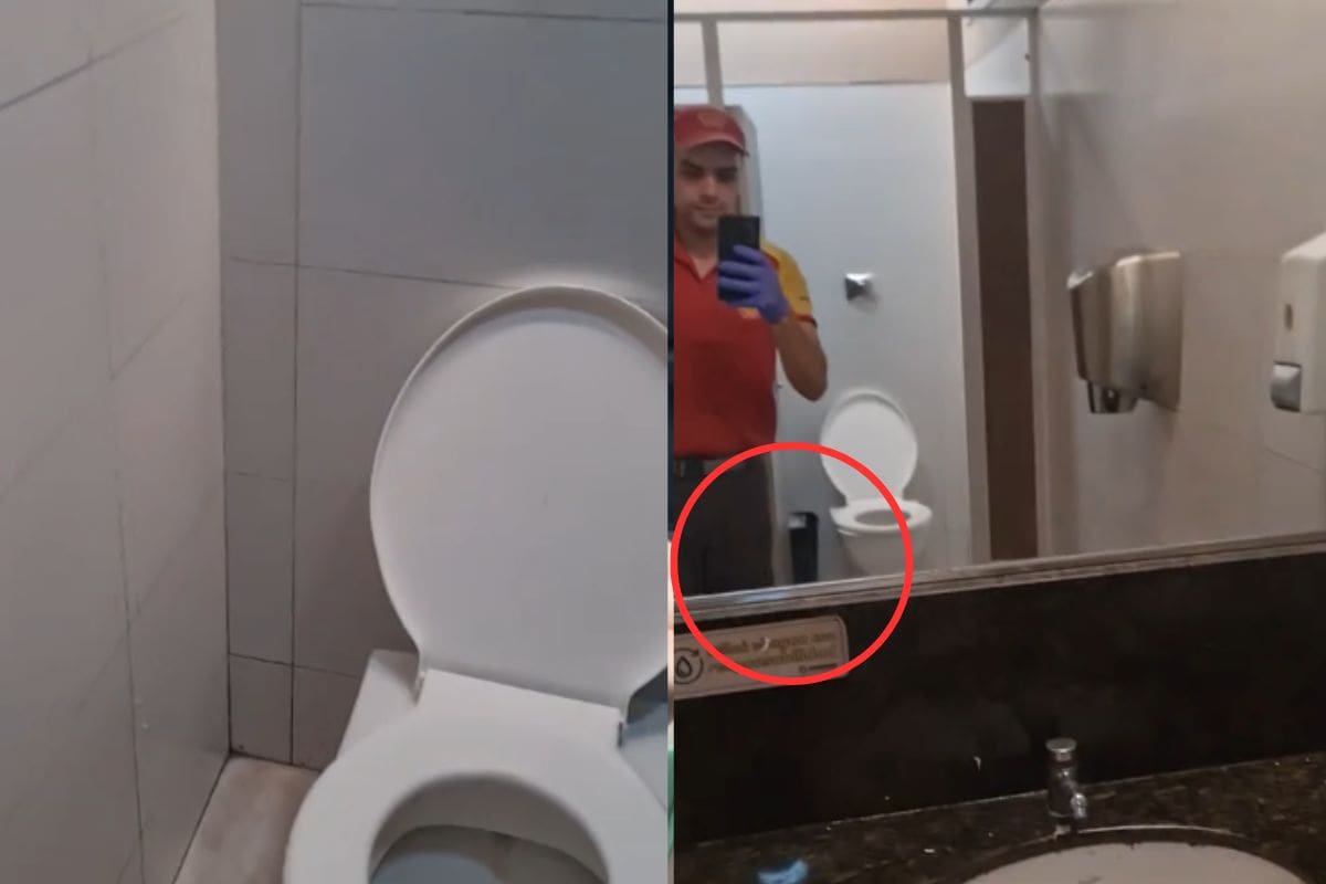 “Es gente que camina como alguien normal”: Hombre muestra lo que le toca limpiar en el baño en el turno nocturno