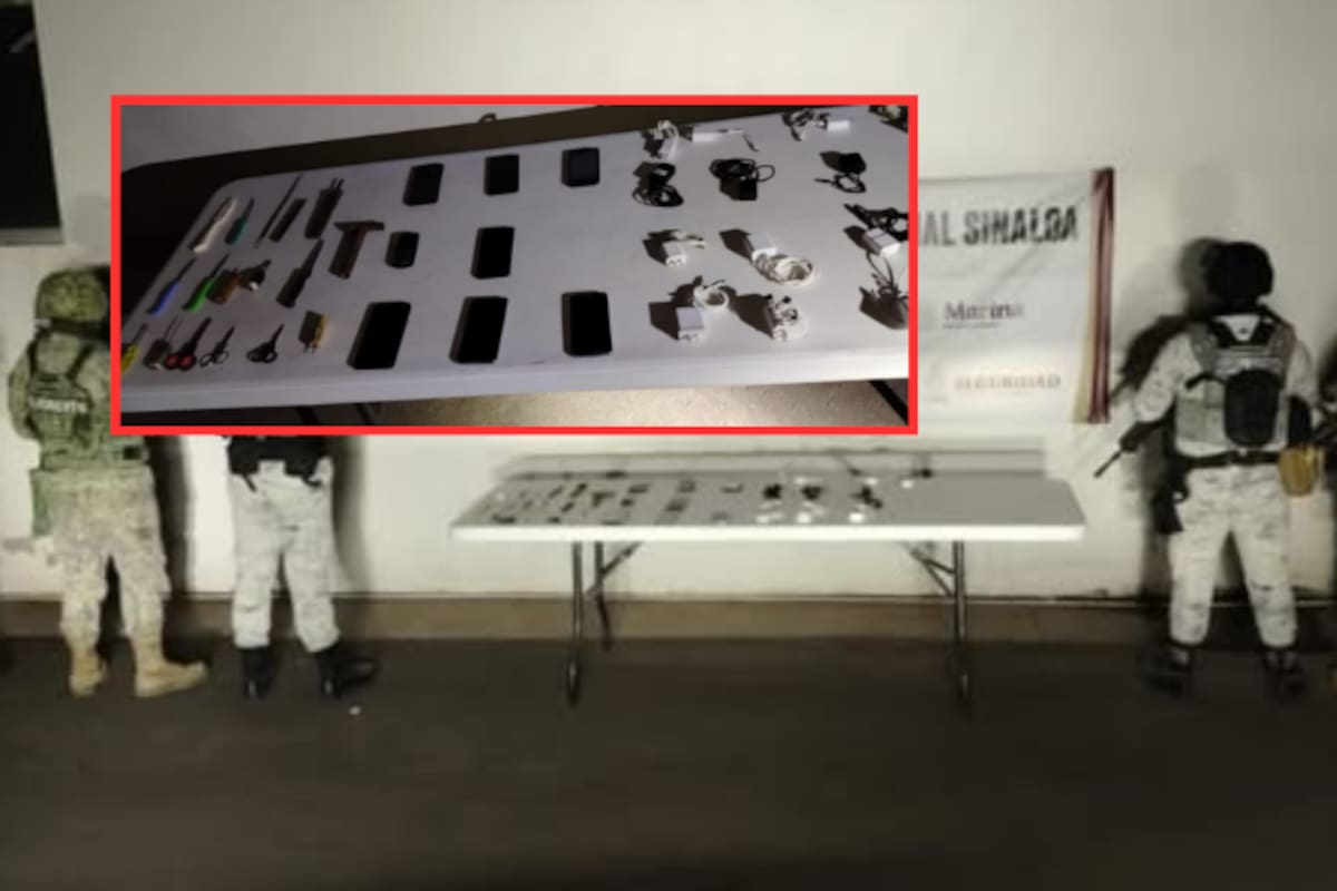 Cateo en Aguaruto este domingo: decomisan celulares, cargadores y armas hechizas durante revisión interinstitucional en Culiacán