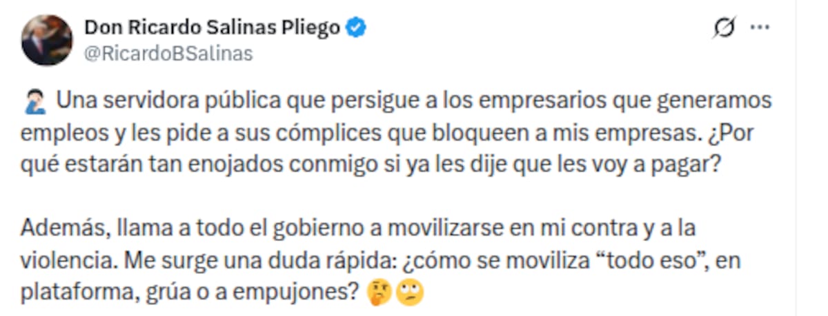 Ricardo Salinas Pliego cuestionó cómo Citlalli Hernández "movilizaba todo eso" en una clara burla a su físico. | Especial
