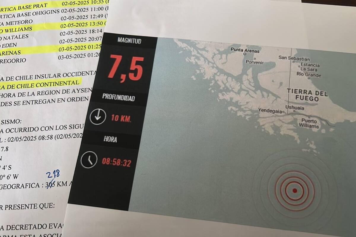 Chile: Reportan sismo de 7,5 grados, pero se desactiva alerta de tsunami