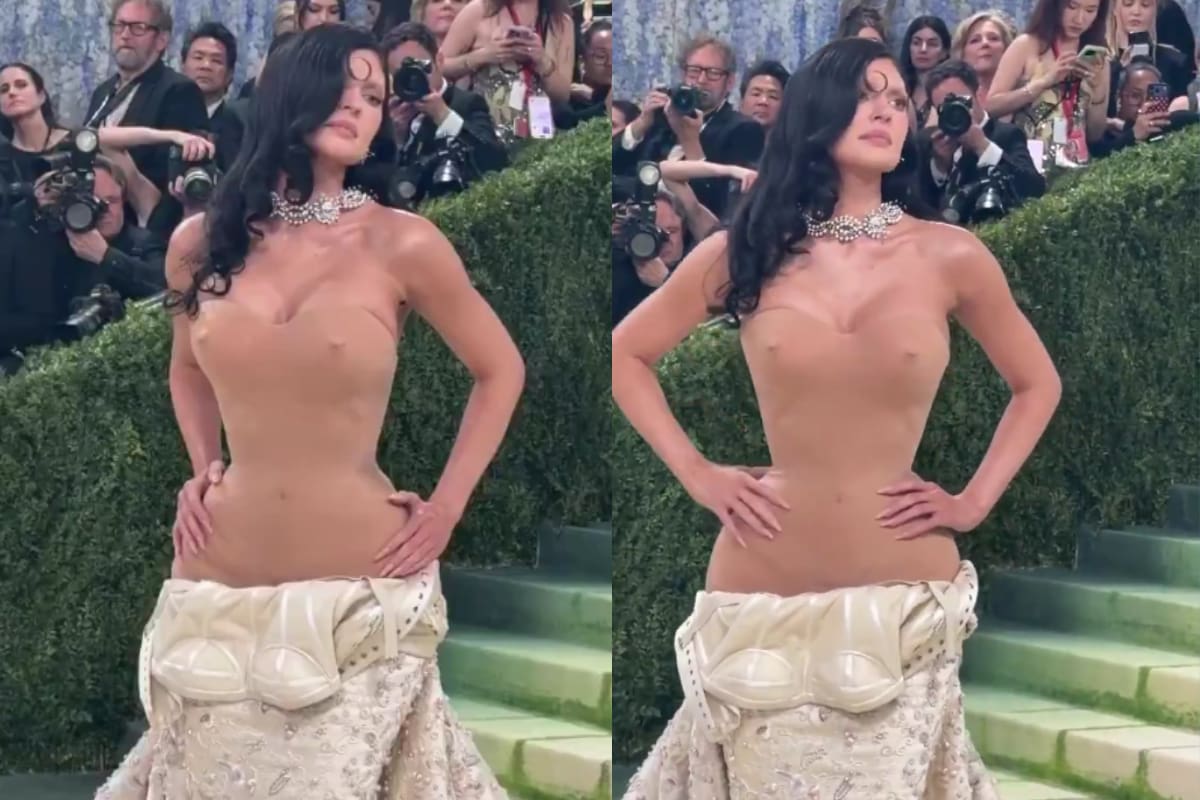 Kylie Jenner desafía la censura mostrando los pechos en la Met Gala 2026 con look de ilusión óptica