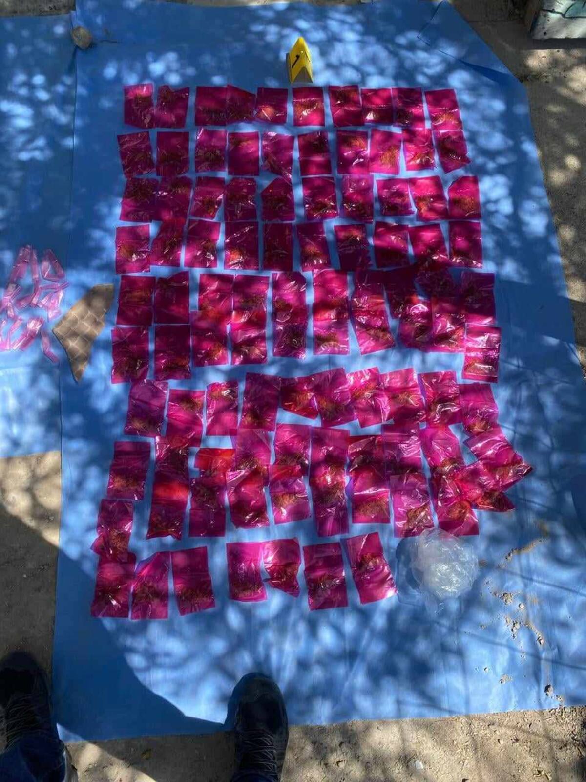 Las dosis de drogas aseguradas en el Cateo por Hermosillo.