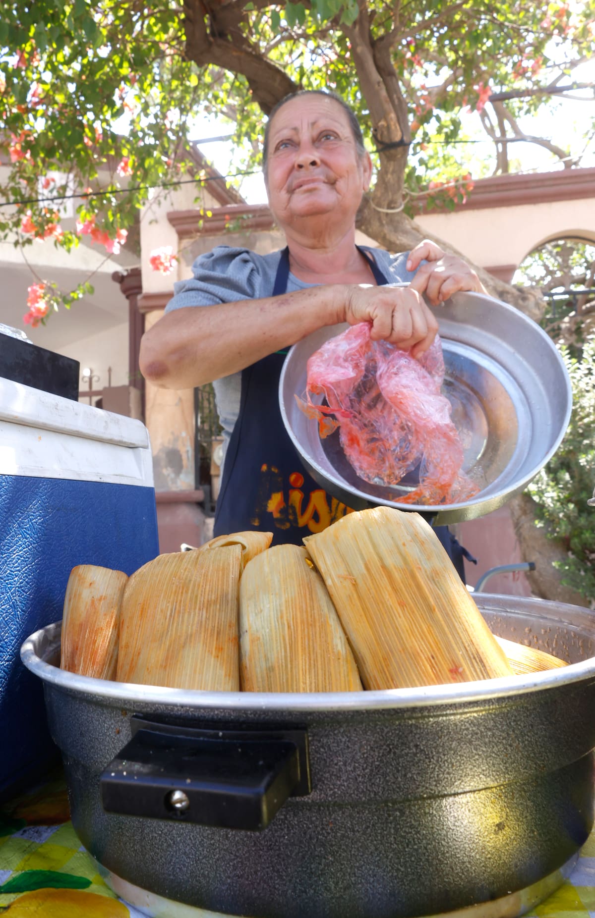 La señora María del Rosario ya es conocida por su clientela como quienes la conocen como “la señora de los tamales” o “Doña María”.