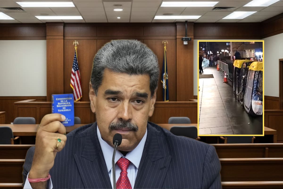 Line Dudes: personas que acampan y hacen fila durante horas frente al tribunal de Nueva York para apartar lugares a medios de comunicación en la audiencia de Nicolás Maduro, a cambio de pagos de entre 100 y 300 dólares por hora