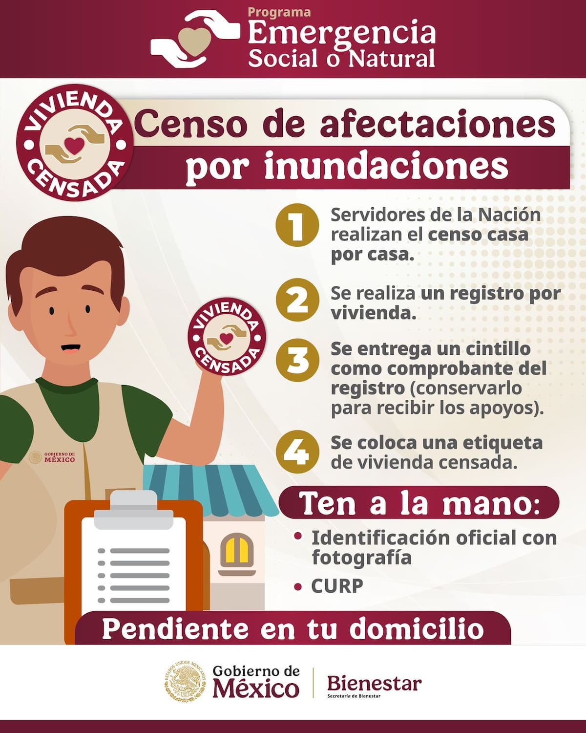 Las familias censadas recibirán los apoyos de manera directa.