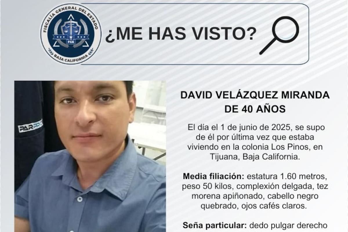 Se busca a David Velázquez Miranda de 40 años de edad
